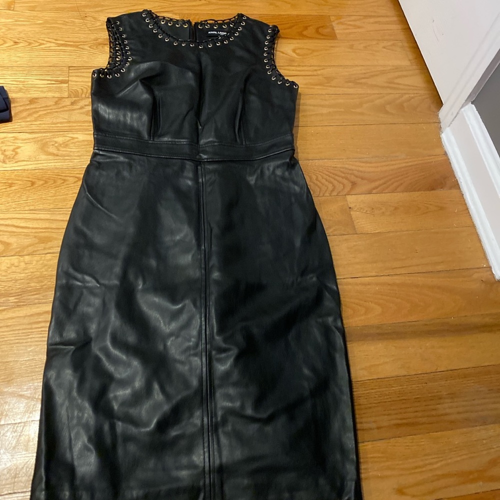 Karl lagerfeld faux leather dress